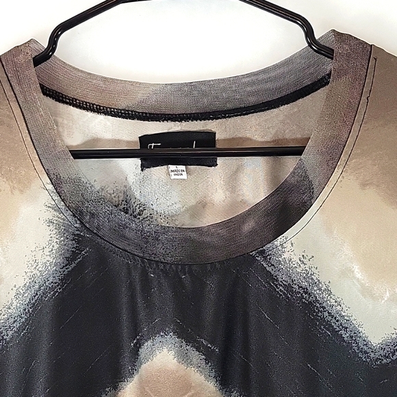 "Frazzle" Chevron 3/4 Sleeve Long Tunic Size L - Picture 3 of 9